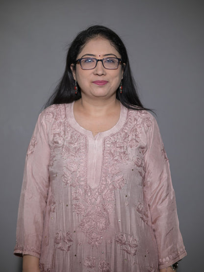 Rosewood Ombre Muslin Kurta Plazo Set