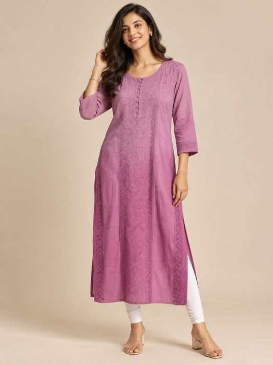 Mauve Ombre Modal Straight Kurti