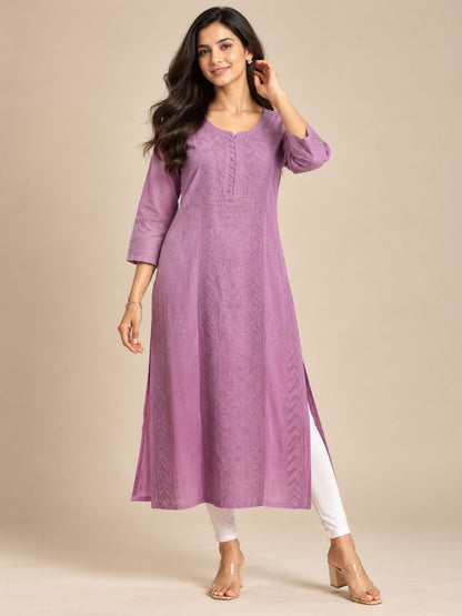Lavender Ombre Modal Straight Kurti