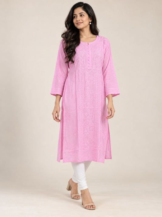 Pink Ombre Modal Straight Kurti