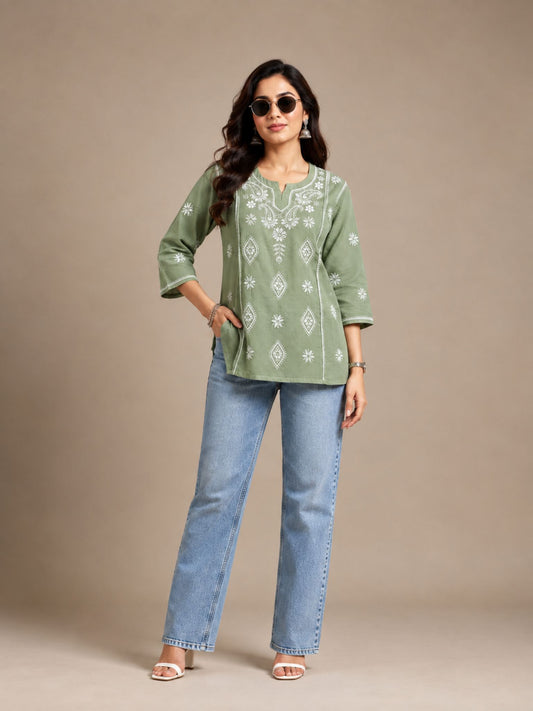 Sage Green Short Kurta